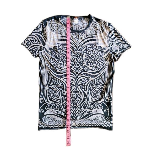 Jean Paul Gaultier SS 1996 Semi Sheer T Shirt With Black Mesh and Morph Size M - Picture 6 of 8